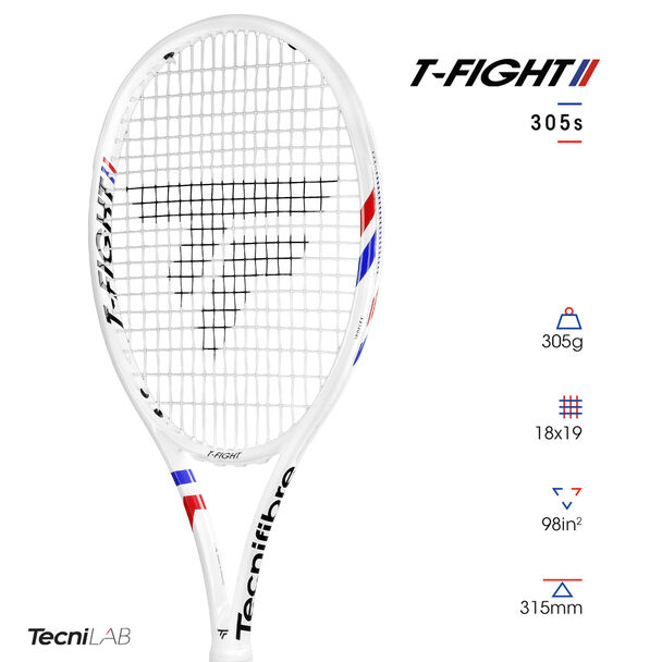 テニスラケット テクニファイバー 305s【バランス307mm】 T-FIGHT 【2本分】Tecnifibre | PARADISE TENNIS - 305S T-FIGHT ラケット(硬式用)