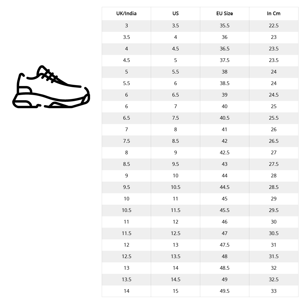 nike shoe size chart mens india